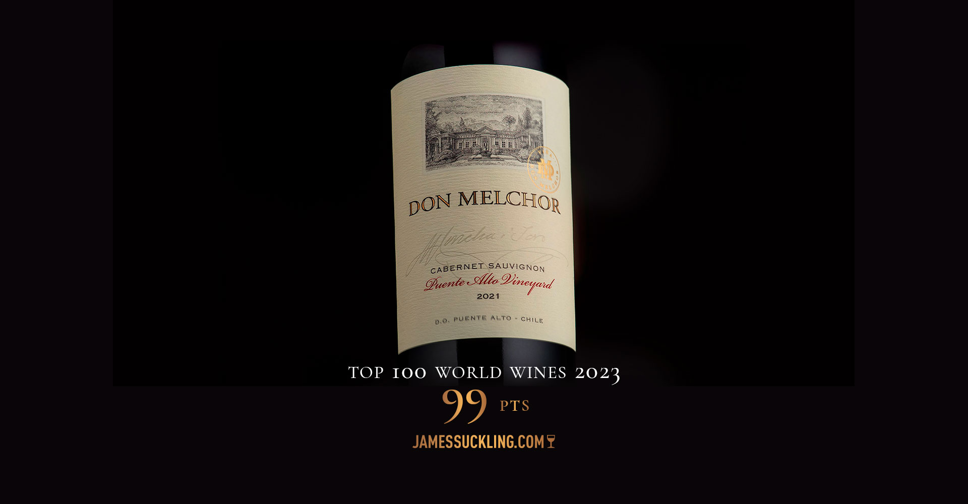Don Melchor 2021 es reconocido entre los Top 100 Mejores Vinos 2023 de James Suckling